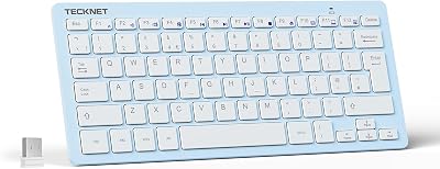 TECKNET 2.4G Wireless Keyboard UK Layout Compact Mini 12 Months Battery Life