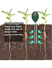Lailieu   Kit de pruebas de suelo 3 en 1 con medidor de humedad, luz y PH, sensor de suelo para el hogar y jardín, granja, hierbas y herramientas de jardinería (sin necesidad de batería), Verde