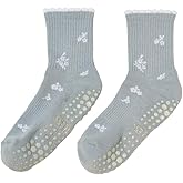 Shapes Studio Crew Half Calf Grip Socks, Cutest Fruits Pilates Socks, Ruffle socks, Non-Slip, Barre Yoga Fitness