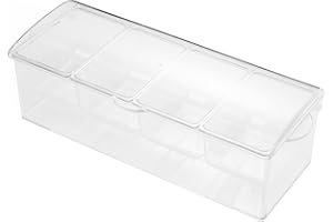 Outset Clear Bar Garnish Caddy and Condiment Tray with Ice Chamber