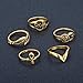 UHANGETH 11pcs Boho Retro Rings Hollow Carved Flowers Joint Knuckle Rings Sets (Gold)