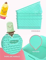 WYT 6-Pack Plastic Small Shelf Storage Weave