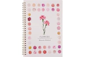Watercolor Workbooks with 12 Illustractions, Spiral Binding Thick Paper Perforated Pages, Beginner Friendly Watercolor Skills
