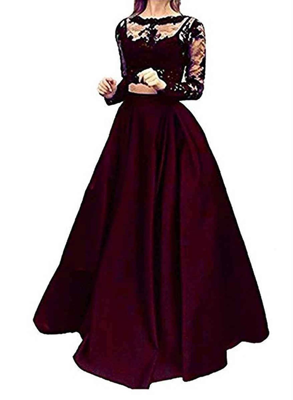 LL Bridal Women's Beaded Prom Dresses with Long Sleeve Long 2018 Two Pieces Evening Party Gown