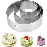 Hilsita 3Pcs Cake Molds for Baking, Stainless Steel Mousse Cake Rings, Mousse Ring Mold Round for Bakeware Tools-4/6/8in (2.3