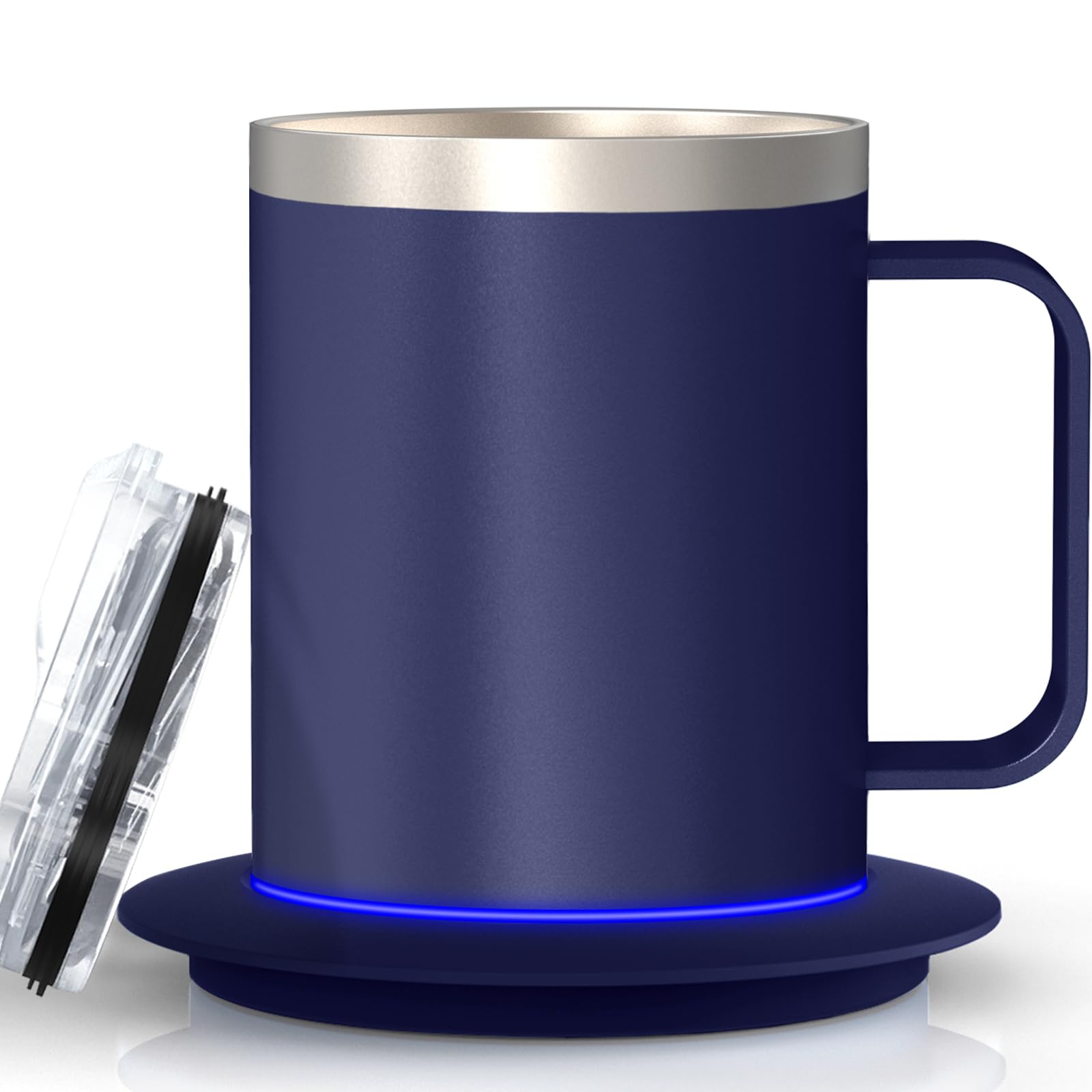 Photo 1 of YIMUBREEZ Self Heating Coffee Mug for Desk,Heated Cup with 10Hrs Auto Shut Off, USB Powered Mug Warmer Set (12oz-Royal Blue)