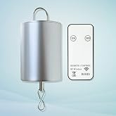 FONMY Disco Ball Motor with Remote Battery Operated 10RPM Hanging Display Rotating Motor for Wind Spinner Baby Crib Wind Chime Mobile Yard Decor Ornaments Outdoor Sculptures-Silver Color-Low Speed