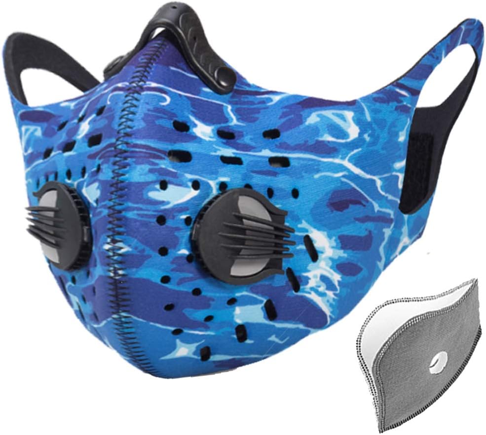 Ydmpro Dust/Dustproof Breathing Masks with Extra N99 Activated Carbon Filters Pollution Neoprene Mask for Pollen Allergy Anti-Smoke Woodworking Mowing Running Cycling Outdoor Activities