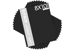 MBC MAT BOARD CENTER Mat Board Center, 10 Pack 8x10 Black Uncut Mat Boards/Backing Matt Boards for Crafts, Frames, Photos and More