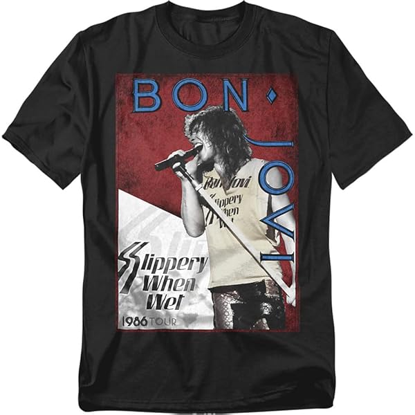 Amazon.com: Popfunk Bon Jovi 1986 Slippery When Wet Tour T Shirt