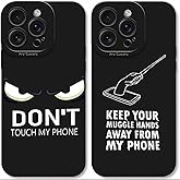 ECOLYF [2 Pack ] Cool Cartoon Case Compatible with iPhone 16, Full Body Protection Shockproof, Designer Cover for Boys Kids, Don't Touch My Phone Print.