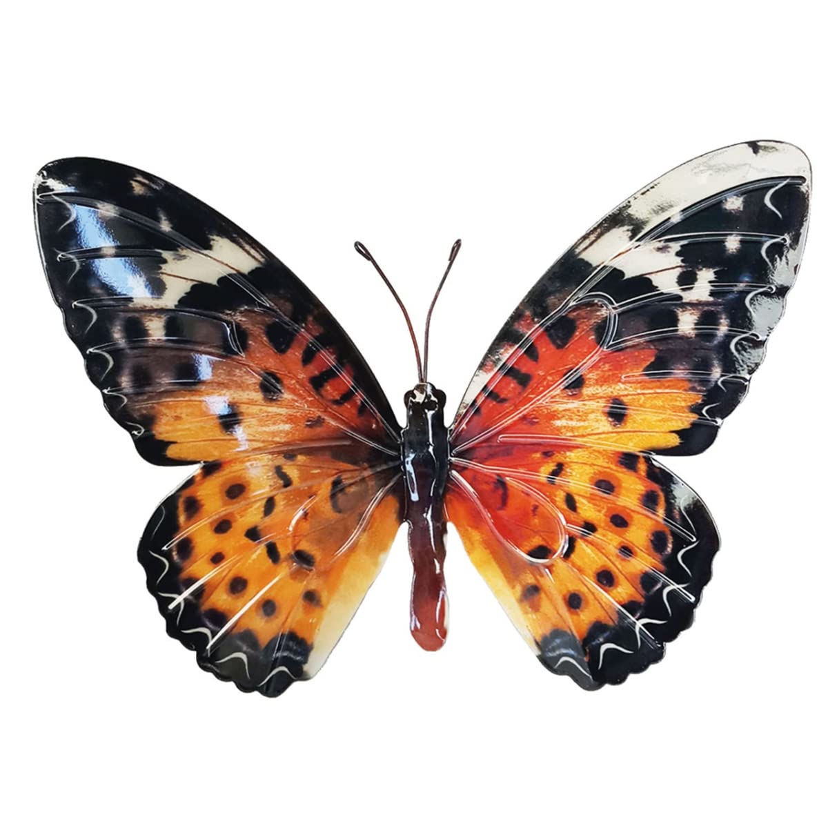 CIM Metal Wall Decoration - Butterfly Painted Lady - 35cm x 25cm - 3D murals - wall decoration incl. practical wall attachment - hand-painted wall sculpture