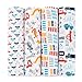 aden + anais Zutano Swaddle Baby Blanket, 100% Cotton Muslin, Large 47 X 47 inch, 4 Pack, Pup In Tow
