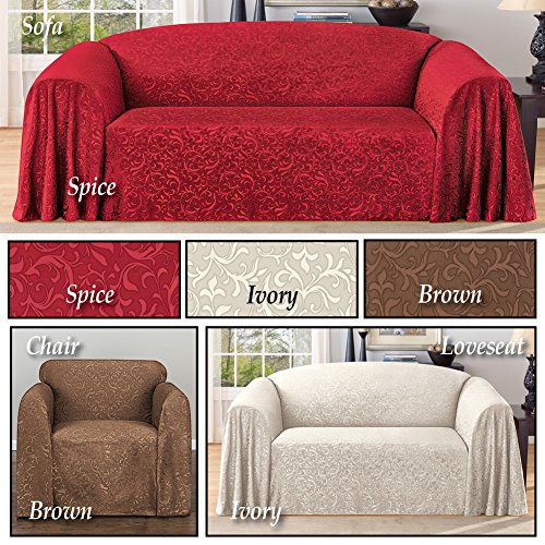 Stylemaster Brianna Jacquard Furniture Throw, Spice Sofa