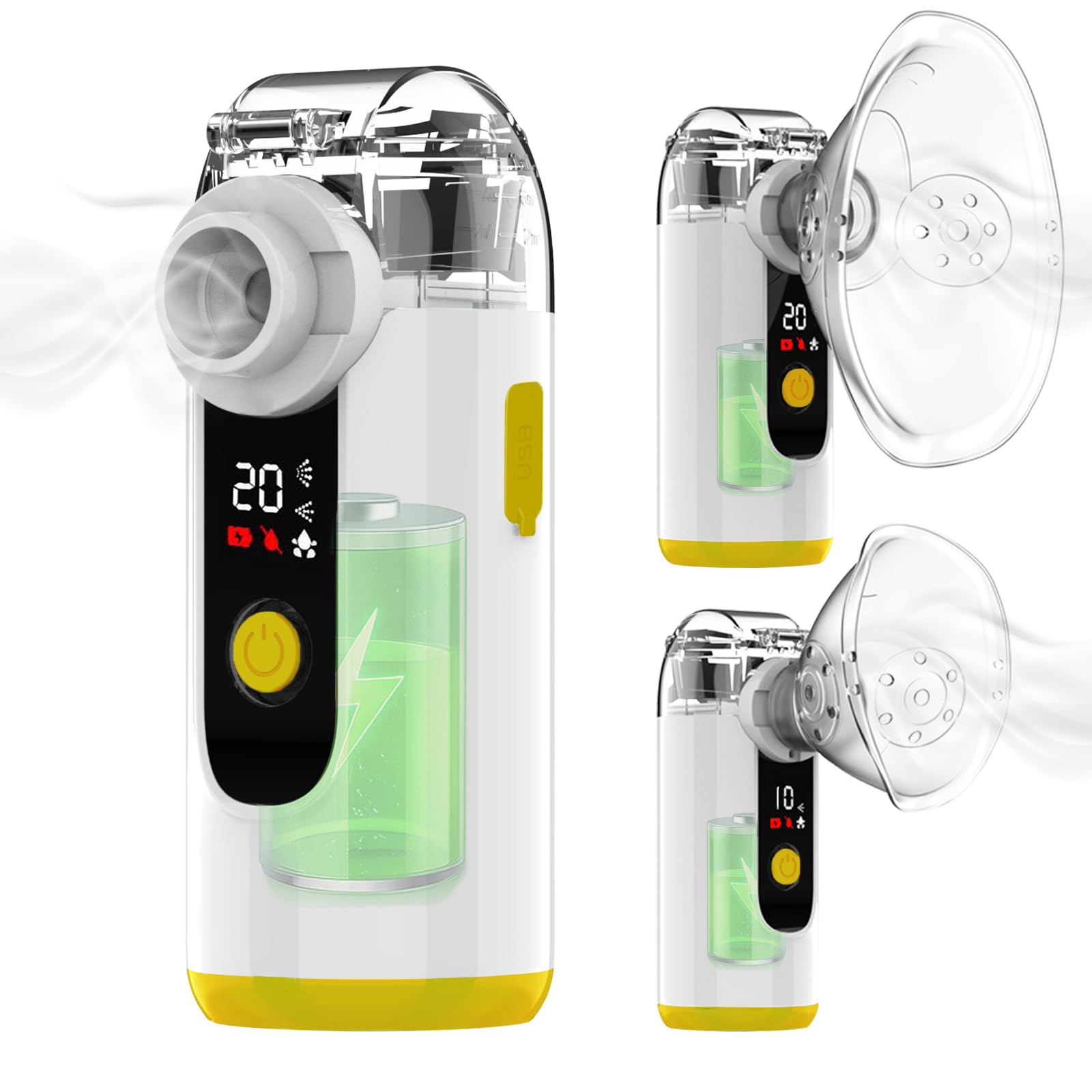 Photo 1 of **PARTS ONLY**Hand-held Nebulizer for Respiratory System, Portable Nebulizer with Self-Clean Mode, Rechargeable Nebulizer for Home Office Travel