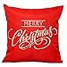 HOSL PSD12 Merry Christmas Cotton Linen Square Decorative Throw Pillow Case Cushion Cover (Set of 4)