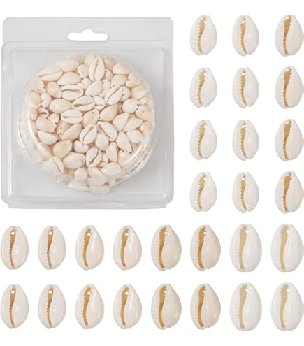 Cheriswelry Lot De 100 Perles De Coquillage De Cauris Imprimées