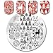 BORN PRETTY 5Pcs Nail Art Stamping Plate New Year Christmas Holiday Celebration Snowflake manicuring Print Template Image Plate