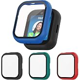 Tiorecime Case for SyncUP Kids Watch 2 with Tempered Glass Screen Protector, Shockproof Hard PC Bumper Protective Cover Compatible with SyncUP Kids Watch 2 (Black/Blue/Green/Red)