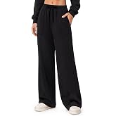 LOMON Wide Leg Sweatpants Women Fleece Fall Spring Sweat Pants | Teen Girl Comfy Baggy Inner Drawstring Waist Jogger Sweat Pant with Pockets 2026