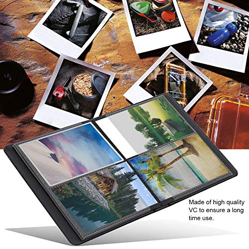 POCREATION Photo Album, 16 Pages Large Capacity 64 Pockets 3 Inch Mini Photo Album Available on Both Sides for 7s/8/25/50s/90 Artwork or Postcards Case Storage(Pink)