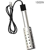 1500W Immersion Heater, Gesail UL-Listed Bucket Water Heater with Heating Element, Submersible Heater with Thermostat and Auto Shutoff Protection, Perfect for Home Travel and Winter Job - Silver