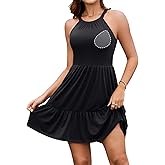 V FOR CITY Women Built-in Bra Summer Dress with Pockets 2026 Halter Sundress Beach Vacation Casual Tank Dresses