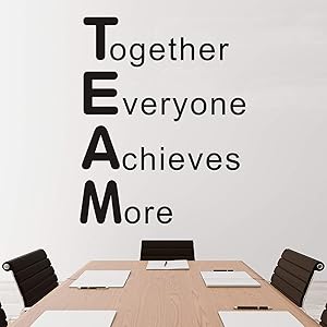 VODOE Quote Wall Decals, Inspirational Wall Decals, Office Motivational Teamwork Nursery Classroom Playroom Dorm Room Family Art Home Decor Vinyl Stickers Together Everyone Achieves More 21