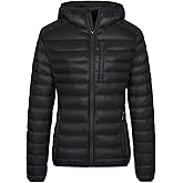 Wantdo Women's Packable Down Jacket Lightweight Puffer Jacket Hooded Winter Coat
