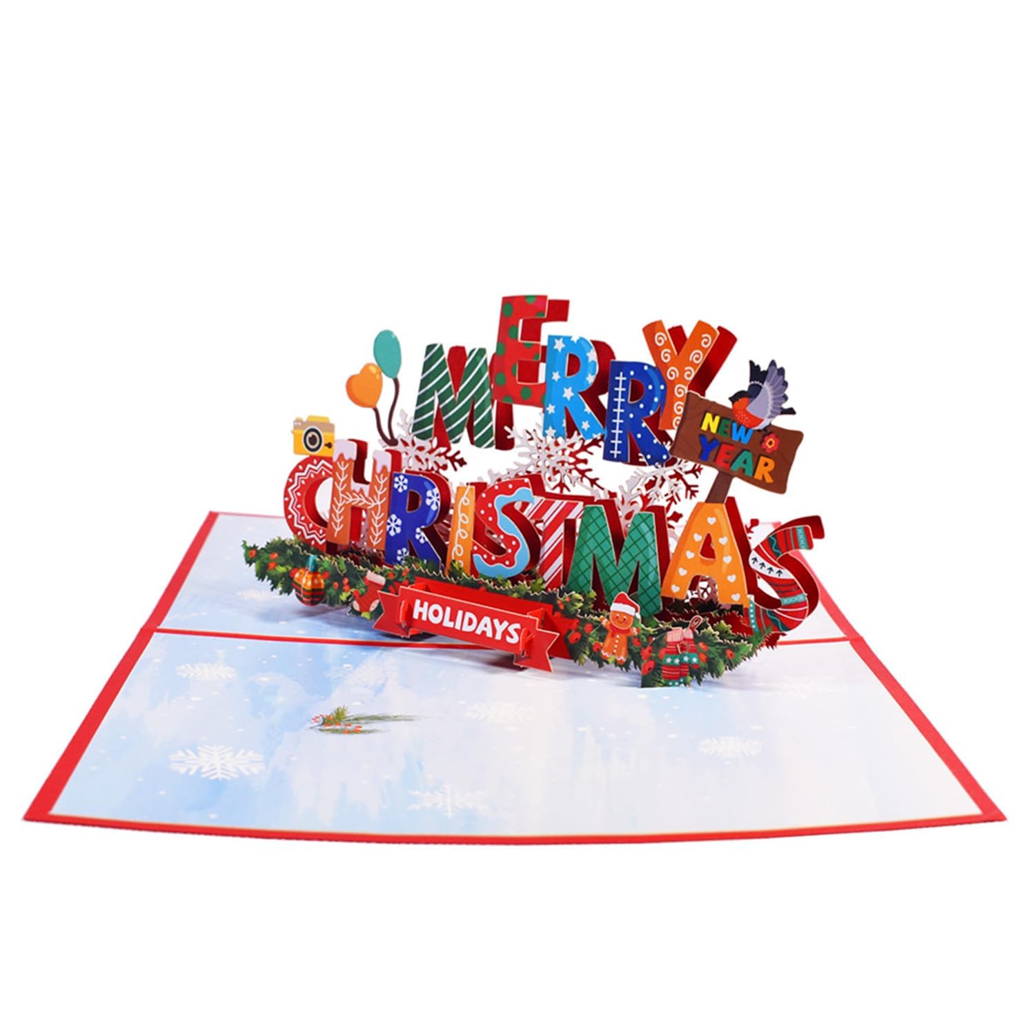 Rumyve Pop-Up 3D Christmas Pop Up Mas Gift Cards Tree Greeting Cards with Envelopes for Christmas New Year(Style A), 15cm x 20cm
