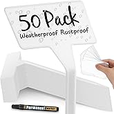 50 Pack Outdoor Plant Label, Large Waterproof Plastic Plant T-Type Tags, Durable Nursery Garden Markers, Perfect for Herbs, Flowers, Vegetable (Height 11.8'')