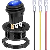 BFXM Round Rocker Switch, Toggle Switch 12V, On Off Switch, SPST 3 Pin | Waterproof LED Lighted Automotive Power Switch, Marine Toggle Switch ,Automotive Replacement Electrical System Switches