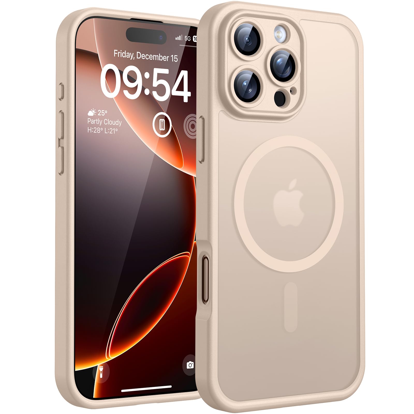 Photo 1 of TOCOL Magnetic for iPhone 16 Pro Case, Upgraded Full Camera Protection, Compatible with Magsafe, Drop Protection, Translucent Matte Back Bumper for iPhone 16 Pro 6.3-Inch Desert