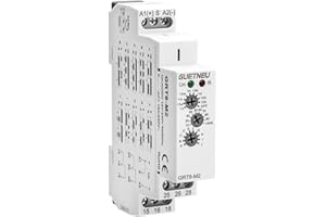 GUETNEU Relay 12V, Timer Relay Delay Off Trigger, Off Delay Timer with 10 Function Choices, Wide Voltage Multifunctional Relays for Electric Appliances, XS-SJ-M2-AC/DC12V~240V, 35mm DIN Rail Mounting