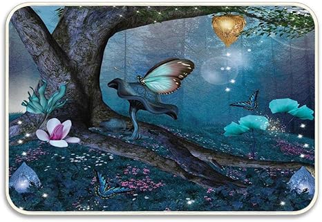 Amazon 花が咲く魅惑の森神秘的な環境森の図 75x45cm 玄関マット オンライン通販