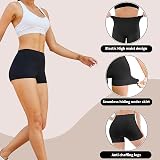 Runmeihe Women's High Waisted Shorts Anti Chafing Yoga Gym Mini Shorts Black view 3