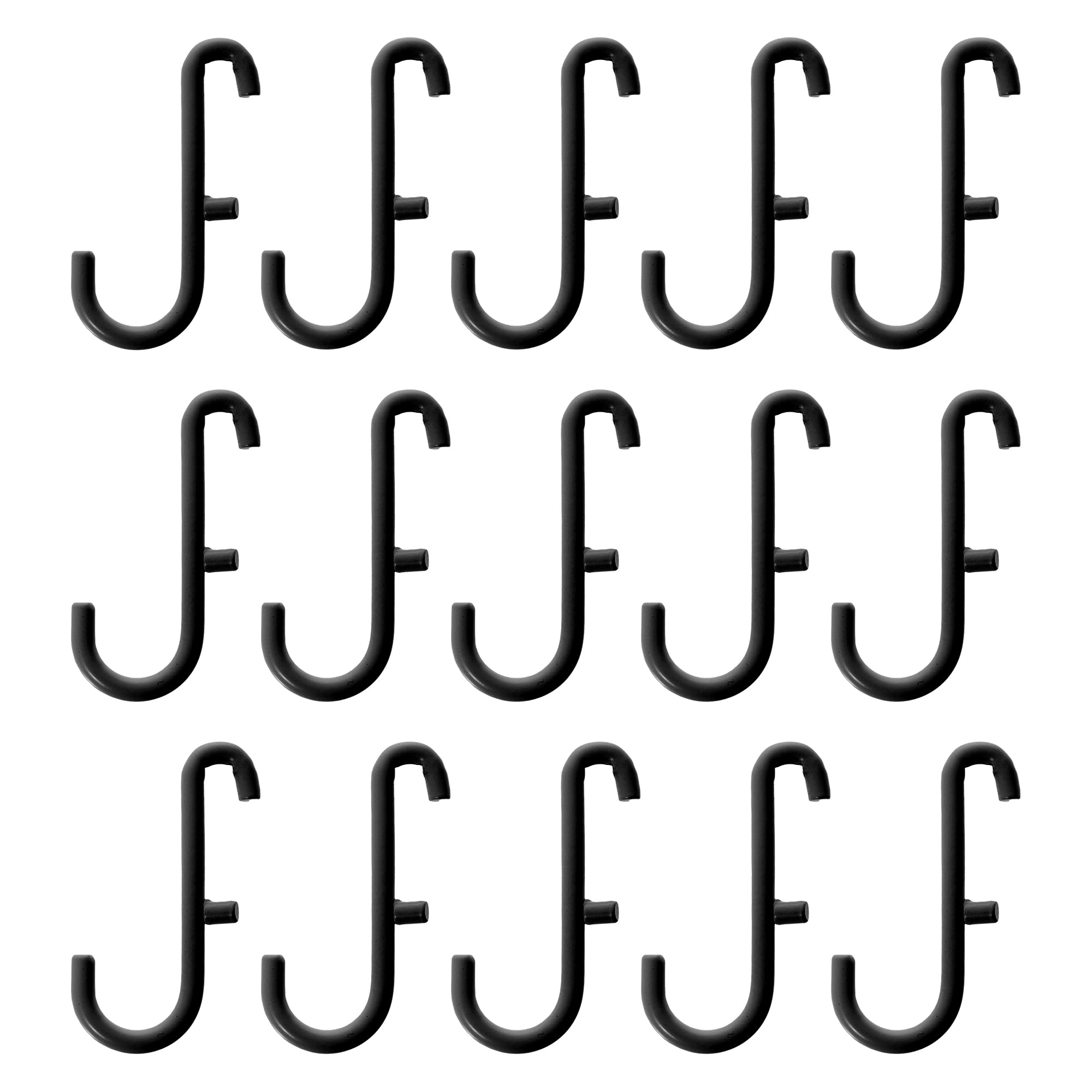 Set of 15 SKADIS Hooks (Fits SKADIS Peg Board), Black, 6x2.5 Centimetres