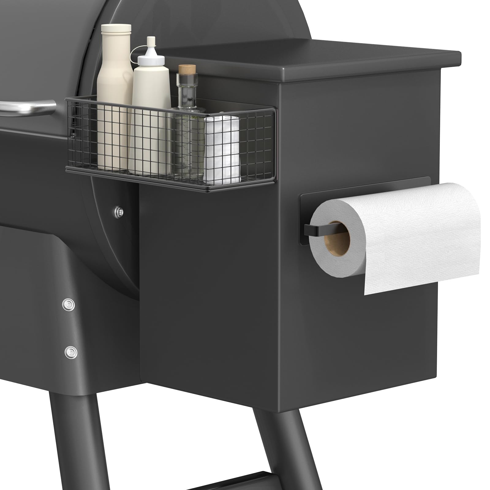 Photo 1 of 1-Pack Magnetic Storage Bins with Paper Towel Holder for Traeger - Accessories for Traeger Compatible with Ironwood 885, Pro Series 34, Pro Series 22, Pro D2 575, Pro 780 And Pit boss, Z-Grills