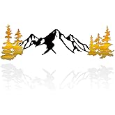 Yuzhuo Metal Mountain Wall Art Decor, Mountain Forest Silhouette Art Suitable for Living Room Bedroom Indoor Outdoor Garden H