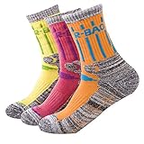 Kalily Outdoor Crew Cushioned Socks for Women - Pack of 3 Pairs (6 Pieces)