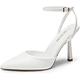 DREAM PAIRS High Heels for Women Closed Pointed Toe Dress Shoes for Women Ankle Strap Stiletto Heel Party Wedding Sexy Pump Shoes