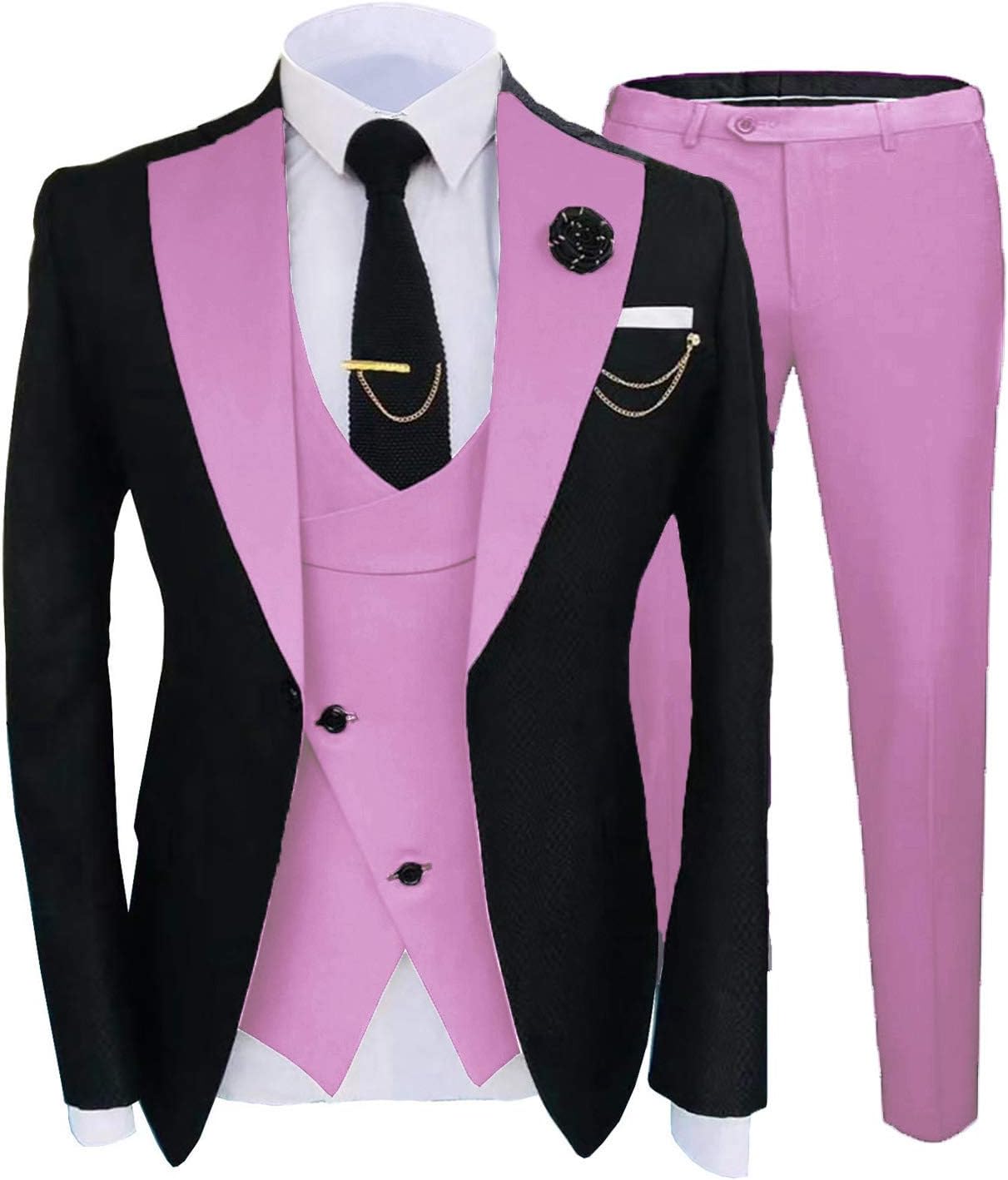 JEXJ JXZ006 Trajes formales para hombres Boda Slim Fit 3 piezas vestido ...