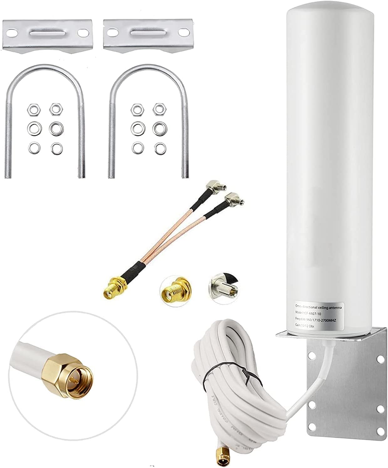 Supaerial High Gain 10-12dBi 4G LTE Antenna SMA Male/Dual TS9 Aerial for Vodafone EE O2 Three Carrier TP-LINK HUAWEI 4G LTE Router Netgear Nighthawk M1 MR1100 LM1200 Hotspot Signal Booster（Not for 5G）