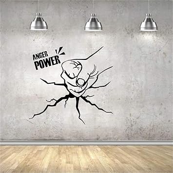 Etiqueta De La Pared Decal Decor Colera Poder Grieta En La Pared