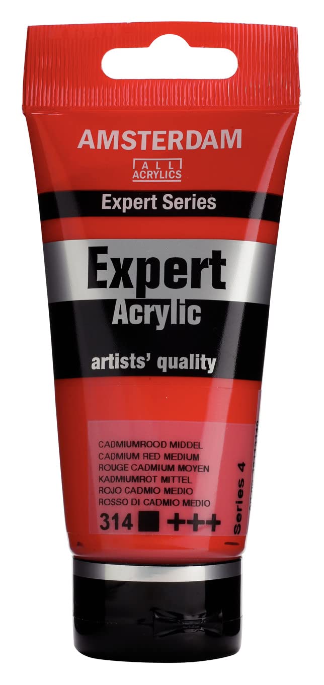 Amsterdam Expert Series Acrylic - Cadmium Red Medium 314-75 ml Tube - Heavy Body Paint - High Pigmentation - Lightfast & Waterproof