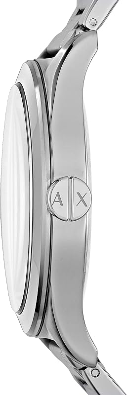 Relógio masculino armani exchange, movimento de três ponteiros, caixa de aço inoxidável prateado de 44 mm com pulseira de aço inoxidável, ax2320