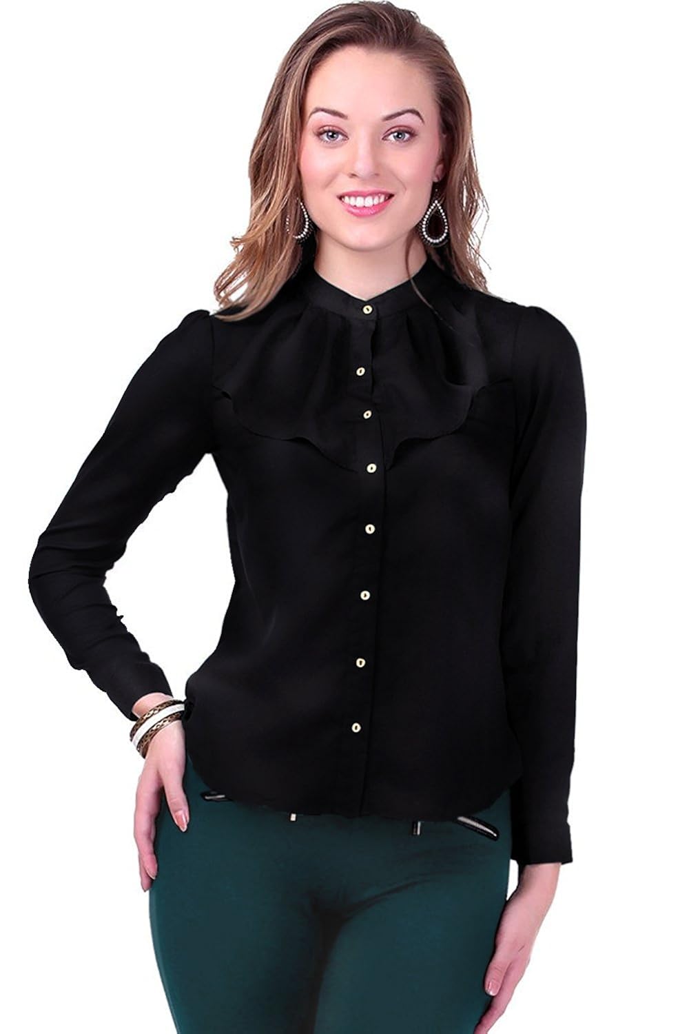 leriya fashion women's diamond crepe western top