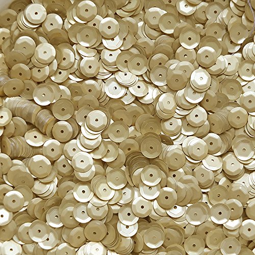 8mm Cup Sequins Gold Semi Matte Loose Facet Paillettes Made in USA