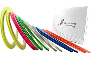 GreyParrot Tape UV Tape Blacklight Reactive, (6 Pack), (6 Colors), 33ft Per Roll, Fluorescent Cloth Tape, Glow in The Dark Tape Under UV Black Light … (0.11in x 66ft)