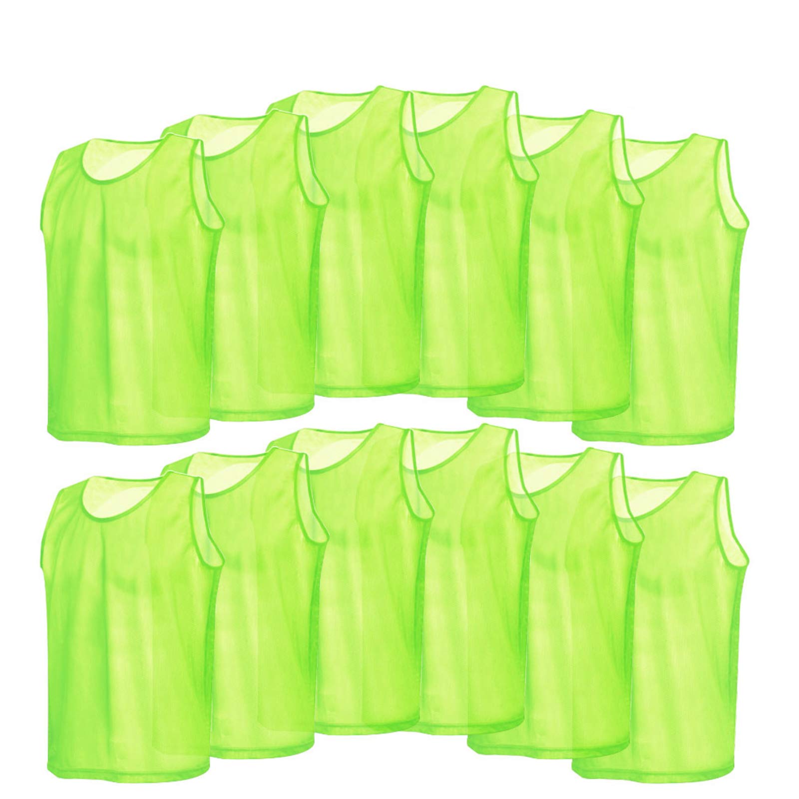 RiToEasysports 12 Pack Training Vests,Mesh Sport Jerseys Breathable Jerseys Bibs Scrimmage Vests for Adults Men Women, for Basketball, Football, Volleyball